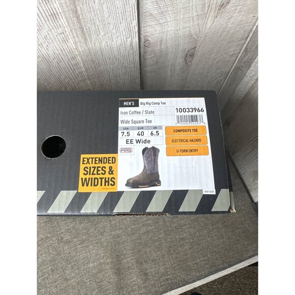 Ariat Big Rig Composite Toe Work Boots Mens Size 7.5 EE Wide Waterproof Leather - Picture 14 of 15